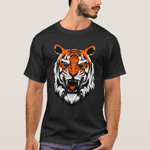 Growling Mouth Open Tiger Geburtstag Cooles Tier T-Shirt