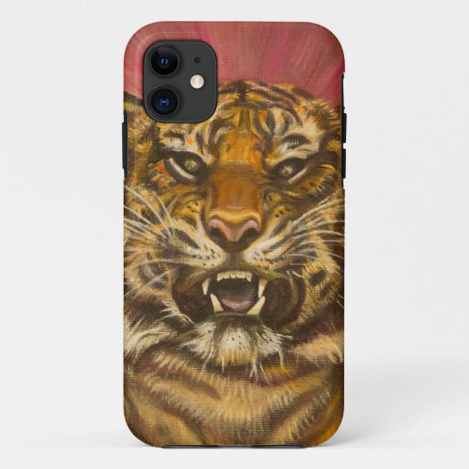Growling Tiger Porträtklemme Case-Mate iPhone Hülle (Rückseite)
