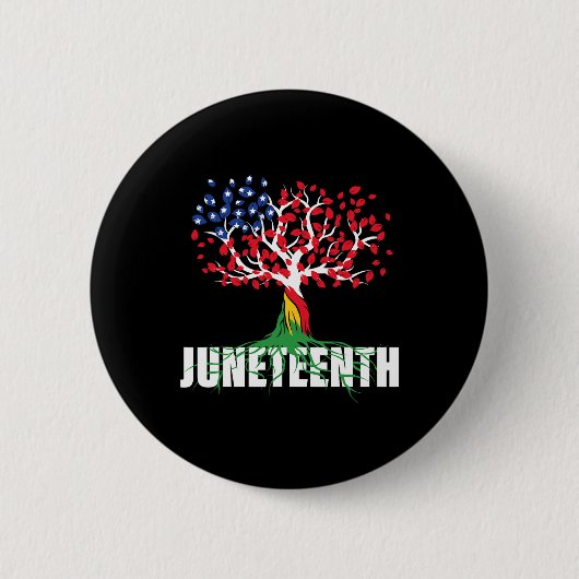 Grown African Root Tree Juneteenth Black Freedom Button (Vorderseite)