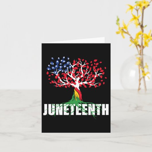 Grown African Root Tree Juneteenth Black Freedom Karte (Gelbe Blume)