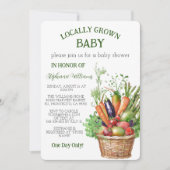 Grown Baby Bauern Market Babydusche Einladung (Vorderseite)