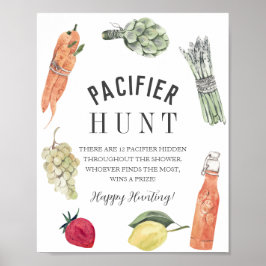 Grown Baby Bauern Market Schnuller Hunt Poster