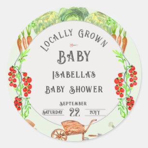 Grown Baby , Farmer's Market Baby Shower Runder Aufkleber