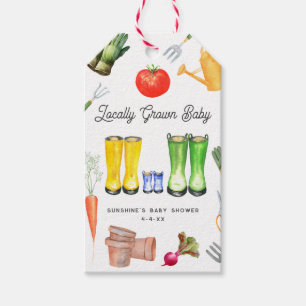 Grown Blue Boots Garden Baby Shower Geschenkanhänger