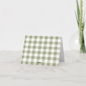 Grown Fresh Market Baby Shower Gingham Dankeskarte (Rückseite)