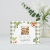 Grown Fresh Market Baby Shower Gingham Dankeskarte (Stehend Vorderseite)