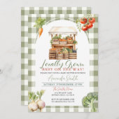 Grown Fresh Market Baby Shower Gingham Einladung (Vorne/Hinten)