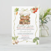 Grown Fresh Market Baby Shower Gingham Einladung (Stehend Vorderseite)