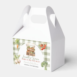 Grown Fresh Market Baby Shower Gingham Geschenkschachtel