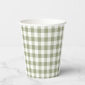 Grown Fresh Market Baby Shower Gingham Pappbecher (Rückseite)