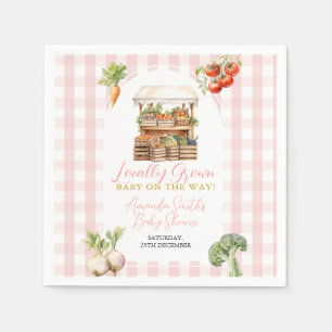 Grown Fresh Market Baby Shower Gingham Serviette