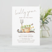 Grown Garden Baby Shower Einladung (Stehend Vorderseite)