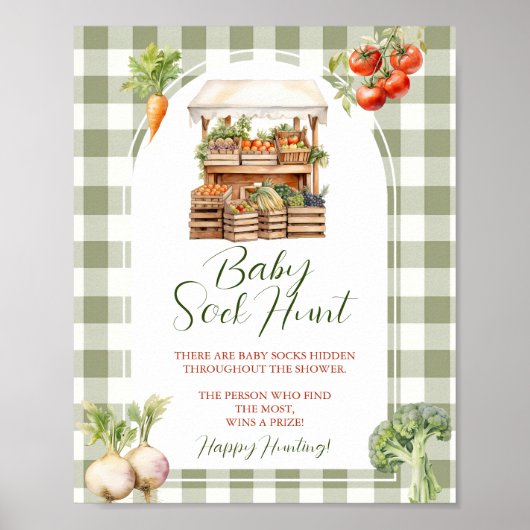 Grown Market Baby Shower Baby Sock Hunt Poster (Vorne)