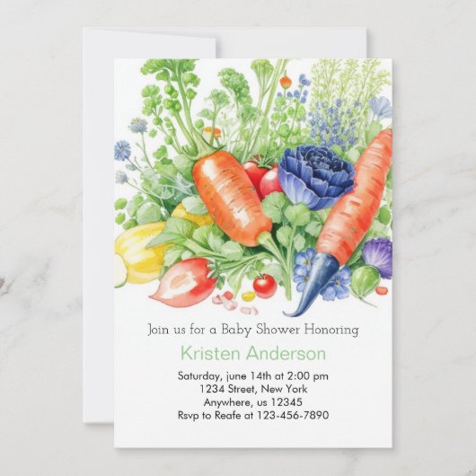 Grown Pea Baby Shower Einladung (Vorderseite)