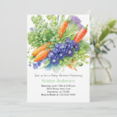 Grown Veggie Bliss Baby Shower Einladung (Stehend Vorderseite)