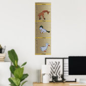 Growth Chart - Duck, Unicorn, Giraffe Dolls Poster (Heimbüro)