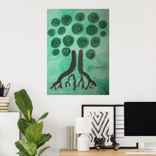 "Growth" Heart Art Malerei Poster (Heimbüro)