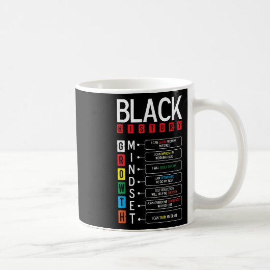 Growth Mindset Definition Cool Black History Monat Kaffeetasse (Rechts)