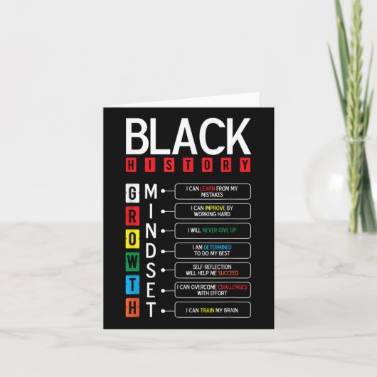 Growth Mindset Definition Cool Black History Monat Karte (Vorderseite)
