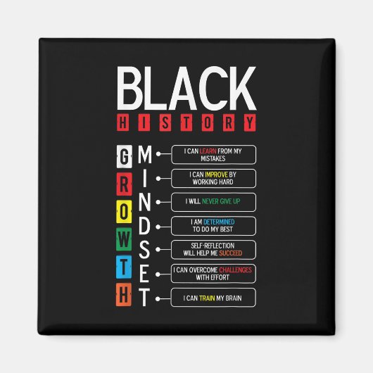 Growth Mindset Definition Cool Black History Monat Magnet (Vorne)