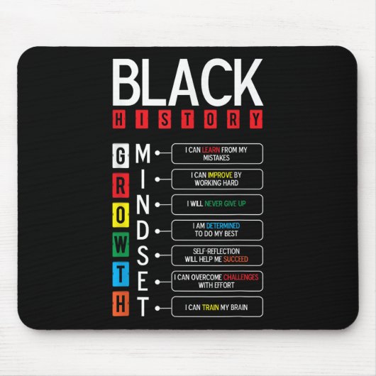 Growth Mindset Definition Cool Black History Monat Mousepad (Vorne)