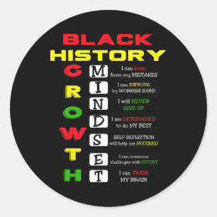 Growth Mindset Definition Cool Black History Monat Runder Aufkleber