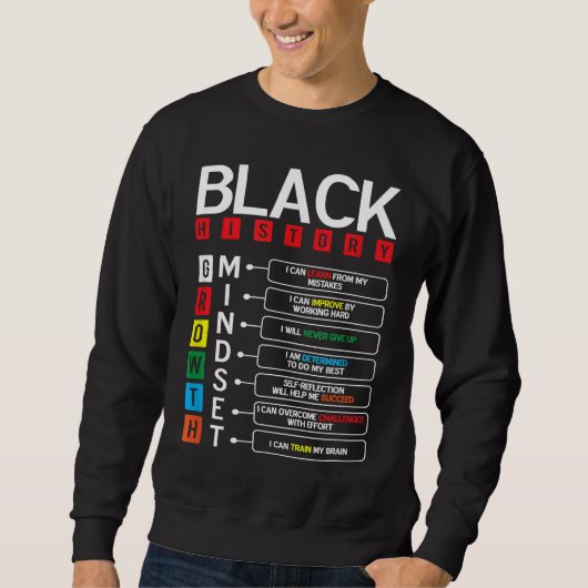 Growth Mindset Definition Cool Black History Month Sweatshirt (Vorderseite)