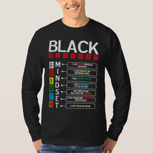 Growth Mindset Definition Cool Black History Month T-Shirt (Vorderseite)