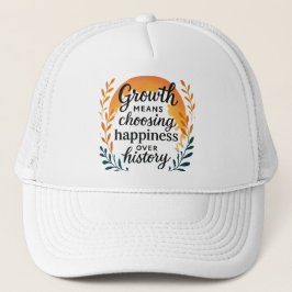 Growth Mindset Hat — Choosing Happiness Over Histo Truckerkappe