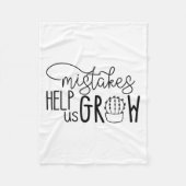 Growth Mindset Teacher Mistakes Help Us Grow Men W Fleecedecke (Vorderseite)