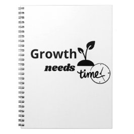 Growth Needs Time – Minimal Motivational Quote Pos Notizblock