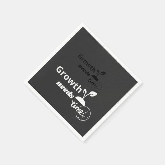 Growth Needs Time – Minimal Motivational Quote Pos Serviette (Ecke)