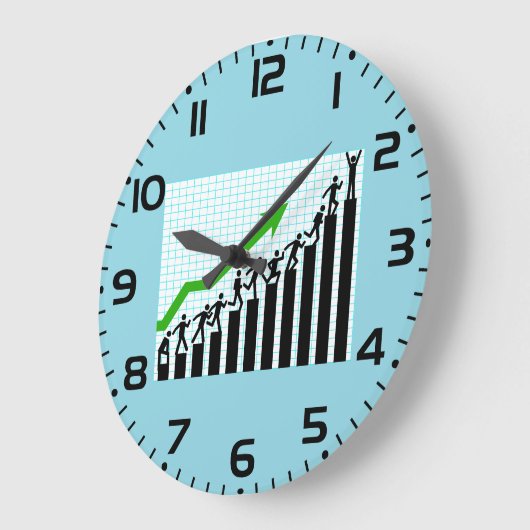 Growth Success Progress Bar Chart Große Wanduhr (Winkel)