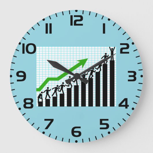 Growth Success Progress Bar Chart Große Wanduhr (Vorderseite)