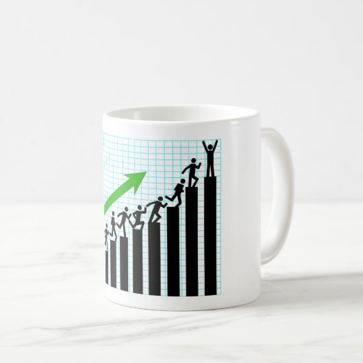 Growth Success Progress Bar Chart Kaffeetasse (VorderseiteRechts)