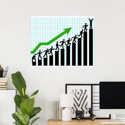 Growth Success Progress Bar Chart Poster (Heimbüro)