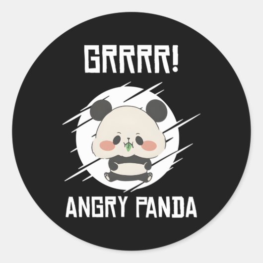 Grr Angry Pandas Wild Panda Bamboo Runder Aufkleber (Vorderseite)