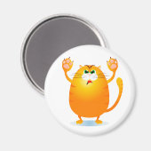 Grr! Funny Cartoon cat, Magnet (Vorderseite/Rückseite)