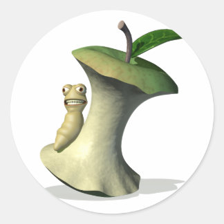 Grub Apple Core Stickers