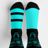 Grubby Hands Logo Crew Socken (Cyan und Schwarz) (Oben)