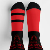 Grubby Hands Logo Crew Socken (rot und schwarz) (Oben)