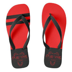 Grubby Hands Studio Red Flip Flops Badesandalen