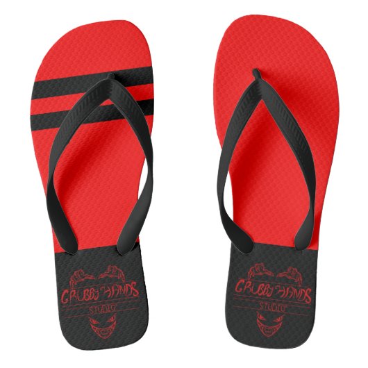 Grubby Hands Studio Red Flip Flops Badesandalen (Fußbett)