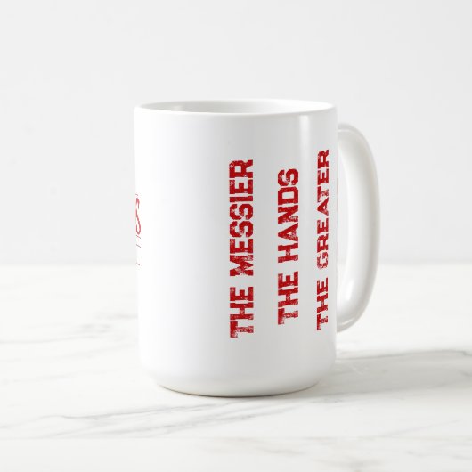 Grubby Handstudio Logo + Motto-Tasse Kaffeetasse (VorderseiteRechts)