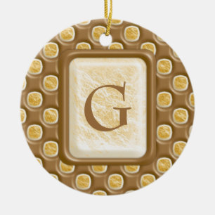 Grübchen-Punkte - Schokoladen-Eibisch Keramik Ornament