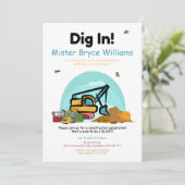 Grube im Baugewerbe Einladung zum Geburtstag (Stehend Vorderseite)