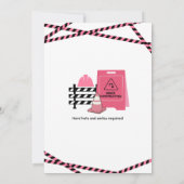 Grube in rosa Bauweise Geburtstagseinladung Einladung (Rückseite)