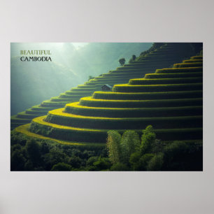Gruben aus Kambodscha - Reisfeld Poster