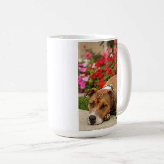 Gruben-Stier-Blumen-Tasse Kaffeetasse (VorderseiteRechts)