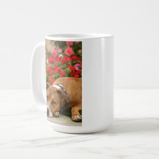 Gruben-Stier-Blumen-Tasse Kaffeetasse (Vorderseite Links)